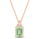 5 5/8 CT TGW Green Quartz and White Topaz Pendant with Chain in Rose
Plated Sterling Silver