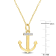 Anchor Charm Diamond Accent Pendant with Chain in Yellow Plated Sterling Silver