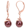 8-8.5MM Brown Freshwater Cultured Pearl Spiral Drop Earrings in 14K Rose Gold