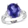 7 1/2 CT TGW Created Blue Sapphire and Diamond Accent Ring in Sterling Silver