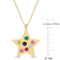 3/5 CT TGW Multi-Color Gemstones Star Pendant with Chain in Yellow
Plated Sterling Silver