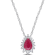 1/2 CT TGW Ruby and 1/8 CT TW Diamond Graduated Halo Pendant with Chain
in 14K White Gold