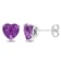 3 1/3 CT TGW Heart Amethyst Stud Earrings in Sterling Silver