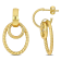 Open Huggie Hoop with Open Circle & Oval Drop Earrings in 10k Yellow Gold