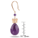 45 CT TGW Amethyst Bow Drop Earrings in Yellow Over Sterling Silver