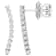 1/2 CT TW Diamond Curved Line Earrings in 14K White Gold