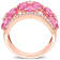 5 1/4 CT TGW Created Pink and White Sapphire Floral Ring in Rose Plated
Sterling Silver