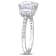 3 1/5 CT TGW Created Moissanite 3-Stone Ring in Sterling Silver