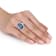 7 7/8 CT TGW London Blue and White Topaz with Diamond Accent Cocktail
Ring in Sterling Silver