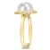 9-9.5MM Freshwater Cultured Pearl Halo Link Ring in Yellow Plated
Sterling Silver