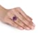 4 2/5 CT TGW Garnet and Amethyst Floral Ring in Sterling Silver
