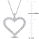 2 2/5 CT DEW Created Moissanite Heart Pendant with Chain in Sterling Silver