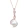 10-10.5MM Freshwater Cultured Pearl and 1/6 CT TW Diamond Pendant in
Rose Plated Sterling Silver