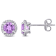 4/5  CT TGW Amethyst and Diamond Accent Halo Stud Earrings in Sterling Silver