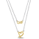 Infinity and Heart Charm Double Strand Necklace in 2-Tone Sterling Silver