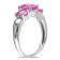 3 1/6 CTW Created Pink Sapphire 3-Stone Ring in Sterling Silver