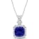 6 2/5 CT TGW Simulated Tanzanite and Created White Sapphire Pendant with
Chain in Sterling Silver