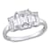 2-3/4 CT DEW Created Moissanite 3-Stone Engagement Ring in 10K Gold