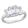 2-3/4 CT DEW Created Moissanite 3-Stone Engagement Ring in 10K White Gold