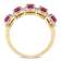 1 3/4 CT TGW Ruby and 1/5 CT TW Diamond Semi-Eternity Ring in 14K Yellow Gold