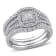 1/2 CT TW Princess Cut and Round Diamond Halo Split Shank Bridal Set in
Sterling Silver
