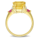 3 1/2 CTW Citrine, Ruby and Diamond 3-Stone Ring in 18K Yellow Gold
Plated Sterling Silver