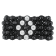 Shambhala Cuff Bracelet on Black Silk Cord with Black and White Cubic
Zirconia and Crystal Beads