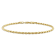 2.2mm Rope Chain Bracelet in 18k Yellow Gold Plated Sterling Silver, 7.5 in
