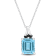7 3/4 CT TGW Sky Blue Topaz and Black Sapphire Pendant with Chain in
Sterling Silver
