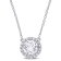 2 3/4 CT TGW Created White Sapphire Solitaire Halo Drop Pendant with
Chain in Sterling Silver