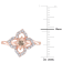 4/5 CTW Morganite and White Topaz Floral Ring in Rose Plated Sterling Silver