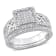 1/3 CT TW Diamond Square Halo Infinity Bridal Set in Sterling Silver