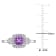5/8 CT TGW Amethyst and 1/10 CT TW Diamond Halo Ring in Sterling Silver