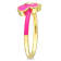 1/8 CT TGW Created White Sapphire Butterfly Pink Enamel Ring in Yellow
Plated Sterling Silver