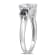 2 CT DEW Created Moissanite and 3/4 CT TW Black Diamond 3-Stone
Engagement Ring in 10K White Gold