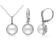8-8.5MM Freshwater  Cultured Pearl and 1/3 CT TW Diamond Earrings and
Pendant in Sterling Silver
