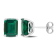 4 5/8 CT TGW Octagon Created Emerald Stud Earrings in Sterling Silver