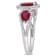 2 1/6 CT TGW Ruby and 1/3 CT TW Diamond Three Stone Ring in 14K White Gold