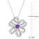 2 CT TGW African Amethyst and White Topaz Flower Pendant with Chain in
Sterling Silver