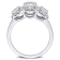 3 CT TW Lab-Grown Diamond Halo 3-Stone Ring in 14K White Gold