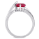 1 5/8 CT TGW Created Ruby and Diamond Accent Heart Ring in Sterling Silver