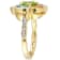 3 3/8 CTW Multi-Gemstone and Diamond Accent Floral Ring in Yellow Plated
Sterling Silver