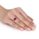 1 1/2 CT TGW Ruby and 1/6 CT TW Diamond 3-stone Ring in 2-tone 14K White
& Rose Gold