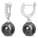 8.5-9MM Black Tahitian Pearl and 3/8 CT TGW White Topaz Drop Cuff
Earrings in Sterling Silver