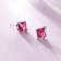 2-1/3ctw Created Ruby Stud Earrings in Sterling Silver