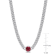 1 5/8 CT TGW Created Ruby Necklace in Sterling Silver