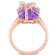 6 3/4 CT TGW Amethyst and Topaz Ring in Rose Plated Sterling Silver