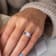 2 CT DEW Created Moissanite and 3/4 CT TW Black Diamond 3-Stone
Engagement Ring in 10K White Gold