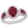 2 1/6 CT TGW Ruby and 1/3 CT TW Diamond Three Stone Ring in 14K White Gold