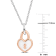 White Enamel Pink Heart Lock Charm Pendant with Chain in Sterling Silver